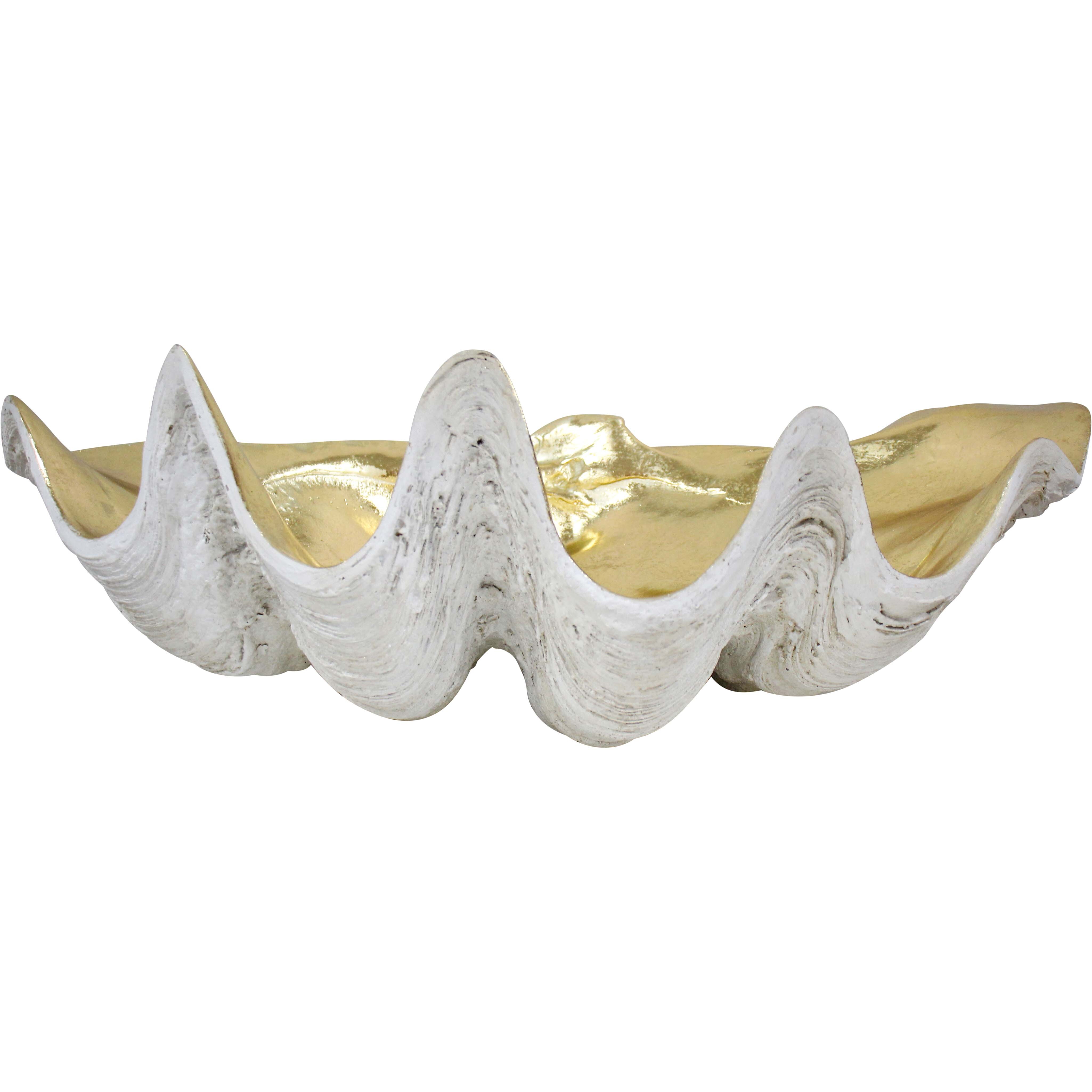 Clam Shell Xl Aged White/gold | Buy Wholesale Decorative Items Online ...
